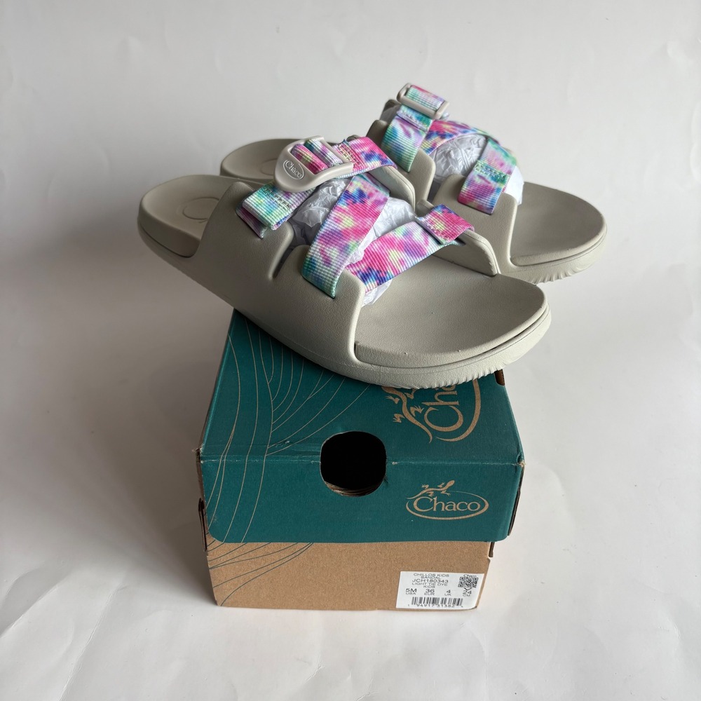 Chaco Chillos Kids Light Tie Dye Slide Sandals Size 5M NEW